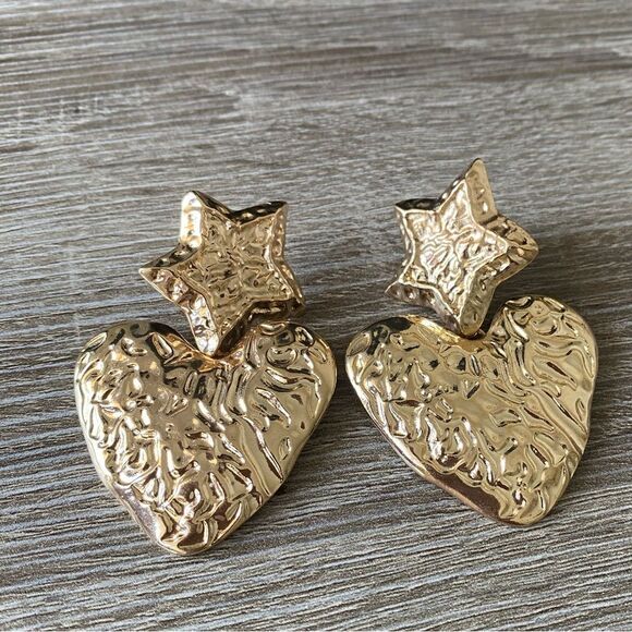 Heart drop earrings M151 - Picture 2 of 4